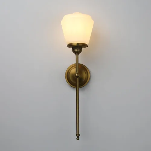 Miniatura 9 de Pathson Modern Wall Sconce Light with Milk White Glass, Hardwired Bathroom Wall Vanity Lamp, Mid-Century Rustic Decor for Living Room Bedroom Brass