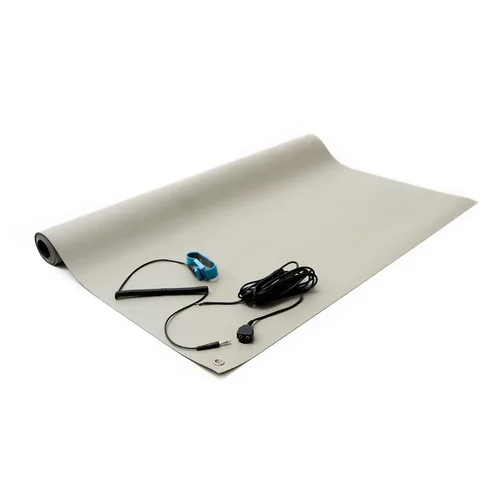 Miniatura 2 de Bertech ESD - Juego de tapete de soldadura con correa para muñeca y cable de conexión a tierra, 16 pulgadas de ancho x 24 pulgadas de largo x 0.06