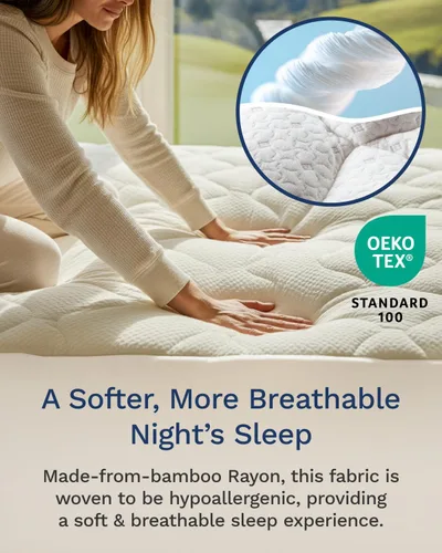 Miniatura 2 de ViscoSoft - Cubrecolchón de fibra de primera calidad, tipo nube - Parte superior de almohada acolchada perfecta para todas las posiciones