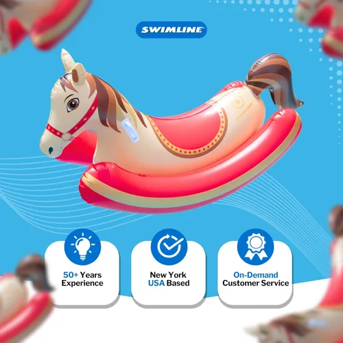Miniatura 7 de Swimline Flotador inflable para piscina Ride-On – Flotador resistente con asas y respaldos laterales para uso en lago, playa y patio trasero