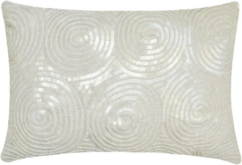 Miniatura 10 de The HomeCentric Funda de almohada, funda de almohada dorada para sofá, funda de almohada con lentejuelas en espiral, 20 x 20 pulgadas