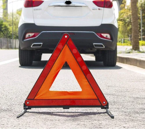 Miniatura 7 de Cartel de Advertencia de Coche Reflectante con Triple Triángulo, Señal de Peligro en Carretera, Tablero de Avería de Emergencia, Kit de Advertencia