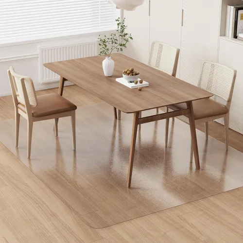 Miniatura 18 de Tapete de plástico transparente para debajo de la mesa de comedor, 4 pies, redondo, antideslizante, impermeable, alfombra de vinilo para el hogar