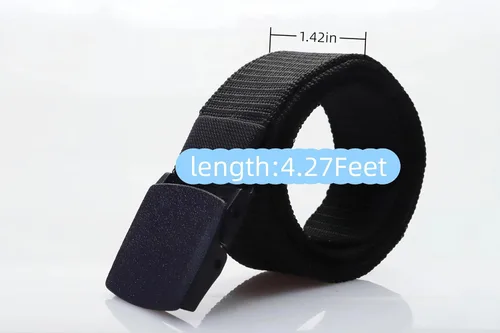 Miniatura 3 de Cinturón táctico para hombre, correa de nailon con hebilla de plástico de liberación rápida, cinturón de utilidad extra largo de 50 pulgadas