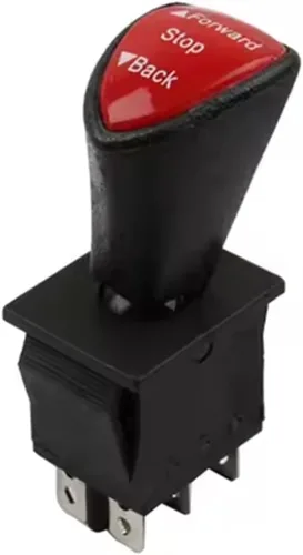 Miniatura 10 de 3 piezas Interruptor de engranajes de 31x25mm de 6 pines 6V/12V Interruptor de palanca de avance, parada, marcha atrás para juguetes eléctricos