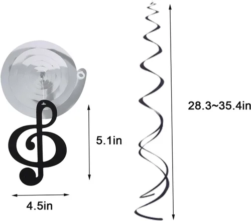 Miniatura 3 de 12 espirales colgantes de notas musicales, serpentinas colgantes de techo con temática musical, decoración de fiesta para niños, niñas, adultos