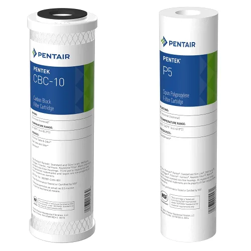 Pentair Pentek CBC-10 Filtro de agua de carbono, 10 pulgadas, cartucho de repuesto de bloque de carbono para debajo del fregadero, 10 x 2.5