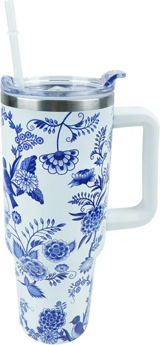 Miniatura 15 de Vaso de 40 onzas con asa y tapa con pajita a prueba de fugas Regalos inspiradores de cumpleaños del Día de la Madre para mujeres, hombres
