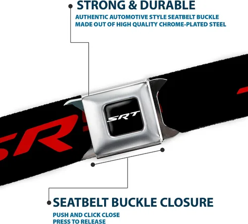 Miniatura 6 de Buckle-Down Cinturón de seguridad para hombre Viper SRT Hellcat Kids, Dodger Logo cAzul NegroRojo, 1.0" Ancho - 20-36 pulgadas