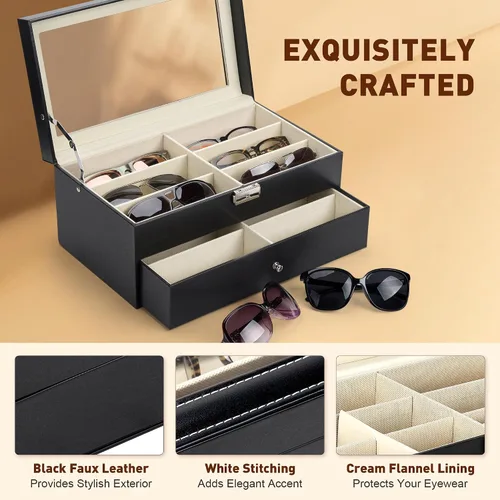 Miniatura 6 de Caja para anteojos de Co-z, organizador de anteojos, caja de almacenamiento con visualización