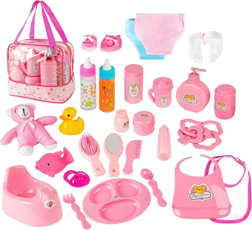 fash n kolor My Sweet Baby Muñeca que Desaparece Juego de Alimentación | Cuidado del Bebé Juego de Alimentación para Muñecas de 6 Piezas (Juego de