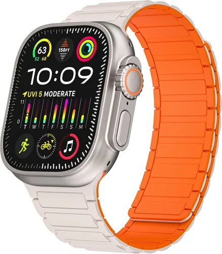 Miniatura 13 de Correa magnética compatible con Apple Watch Ultra 3/2/1 de 1.929 in, 1.811 in, 1.772 in, 1.732 in, 1.654 in, 1.614 in, 1.575 in, 1.496 in, correa