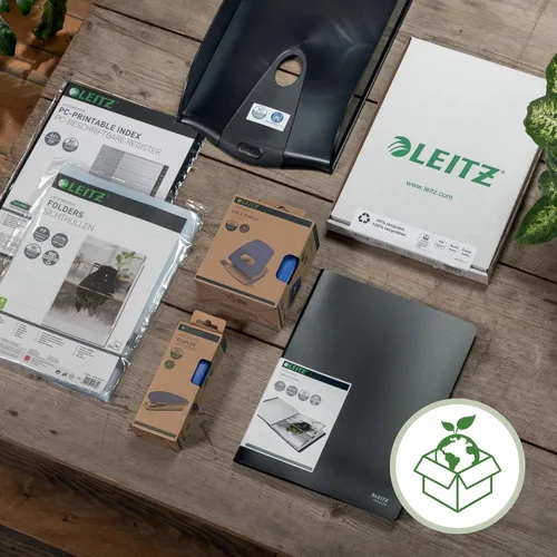 Miniatura 8 de Leitz NeXXt 50100055 - Perforadora de 10 hojas A4, 100% reciclable, acero y plástico reciclado, compensado con CO2, ecológico, rango de reciclaje
