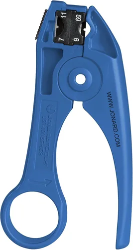 Miniatura 3 de Jonard Tools UST-185 Dual Quad Shield Mini-Coax Stripper para Belden, Commscope, Times Fiber y otros cables Mini COAX, azul
