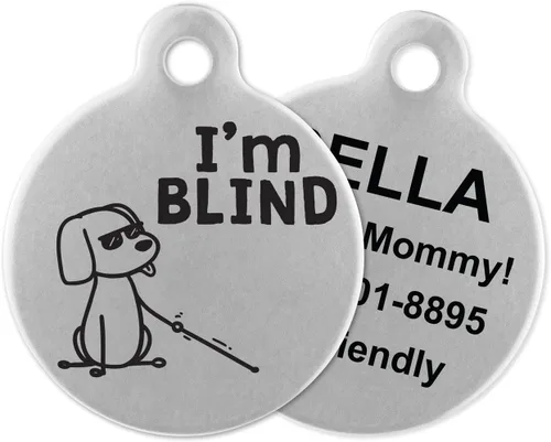 Miniatura 8 de If It Barks - Etiquetas de identificación de mascotas grabadas para perros - Etiquetas de identificación personalizadas de acero inoxidable - Estoy
