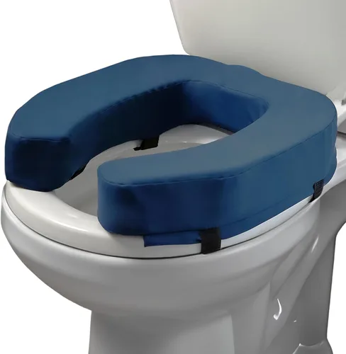 Miniatura 10 de Lunderg Elevador acolchado para asiento de inodoro para personas mayores, añade 2 pulgadas. Ajuste universal. Cojín de asiento de inodoro elevado