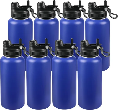 Miniatura 33 de Botella de agua aislada de 22 onzas, tapa 2 en 1 a prueba de fugas (sorbo/pajilla) + asa, botella de acero inoxidable para deportes, viajes, trabajo