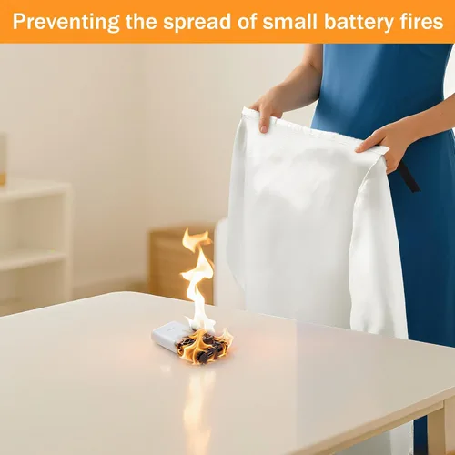 Miniatura 3 de Mondoshop Manta Ignífuga de Silicona para el Hogar - 40"x40" Mantas de Emergencia contra Incendios para Cocina, Mantas Ignífugas para Automóvil