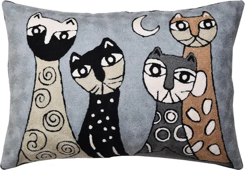 Miniatura 6 de Picasso - Funda de almohada de gato morado, almohada bordada a mano, cojín abstracto de gato, cara de gato en almohada, almohadas decorativas