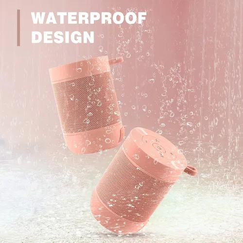 Miniatura 2 de comiso Altavoz Bluetooth portátil, pequeño altavoz de ducha con IPX5 impermeable, sonido fuerte HD 360°, emparejamiento estéreo inalámbrico, mini
