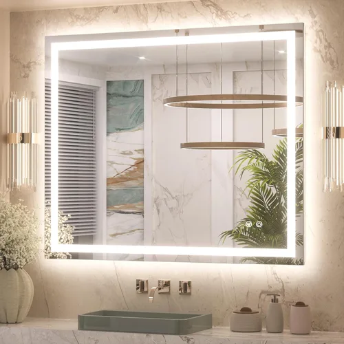Miniatura 20 de Keonjinn - Espejo de baño LED de 24x32 pulgadas con luz, iluminación frontal y trasera, espejos iluminados para la pared del baño con luces
