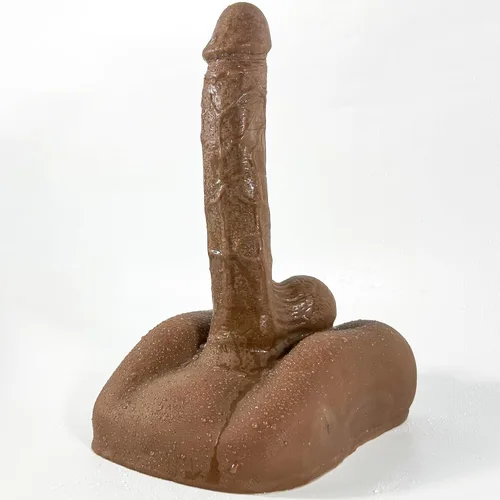 Torso de muñeca sexual con consolador grueso enorme para masturbación femenina, consolador de TPE largo y flexible para hombre, masturbador