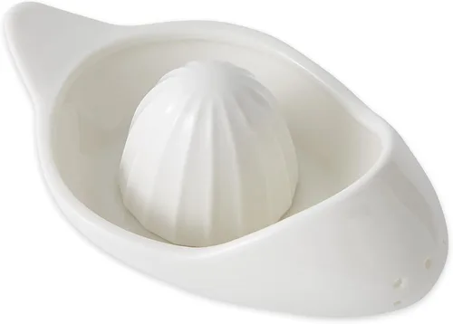 Miniatura 2 de RSVP Colección internacional de herramientas de cocina de porcelana, exprimidor/manchador de cítricos, color blanco
