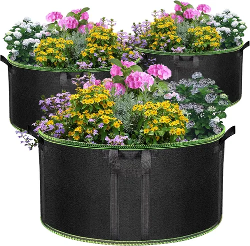 Miniatura 8 de MEKOLIFE Bolsas de cultivo de 5 galones, paquete de 3 unidades, bolsas de tela no tejida gruesa con asas para plantar verduras, flores, papas
