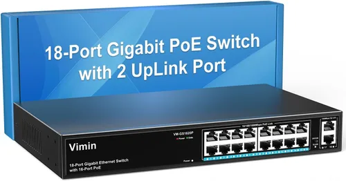 Miniatura 13 de Switch PoE Gigabit de 4 puertos con 1 puerto Gigabit de enlace ascendente, conmutador PoE Ethernet no administrado de 5 puertos VIMIN