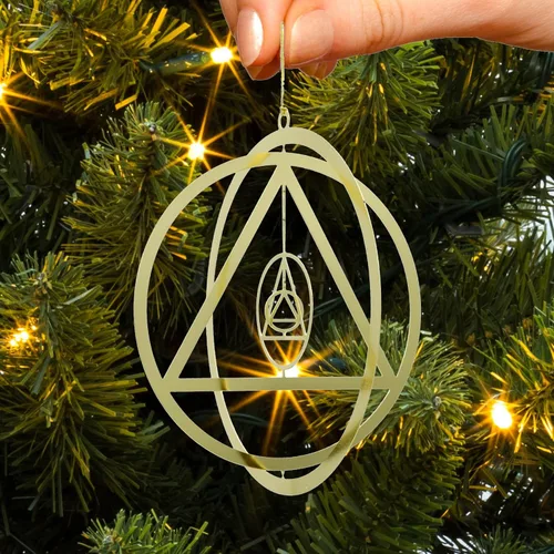 Ornamento navideño de sobriedad 3D con círculo y triángulo AA | Regalo de recuperación de Alcohólicos Anónimos
