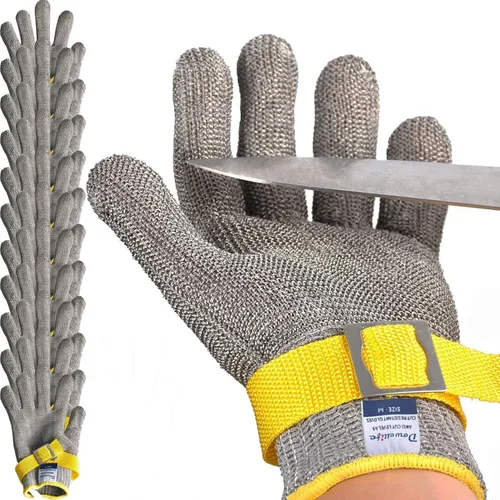 Miniatura 8 de Dowellife ANSI A9 Guante Resistente a los Cortes de Grado Alimenticio, Guante de Malla de Acero Inoxidable para Corte con Cuchillo de Metal