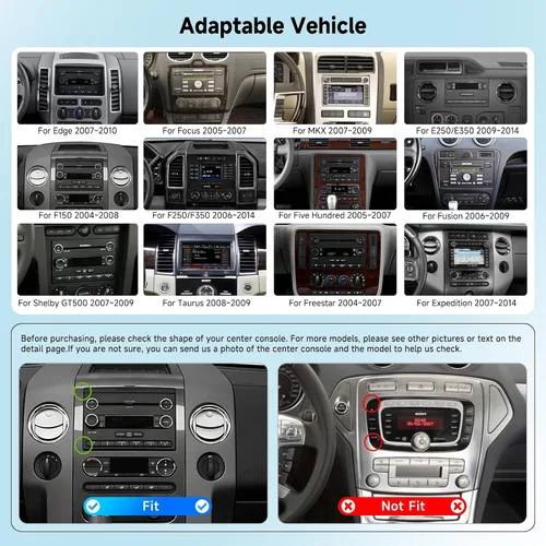 Miniatura 2 de 4 núcleos+64G Android 15 Radio de coche estéreo para Ford F150 F250 F350 2004-2014, pantalla táctil de 7 pulgadas estéreo de coche inalámbrico