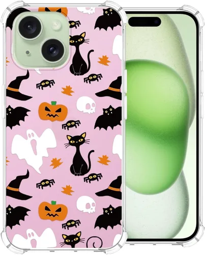 Miniatura 24 de Funda transparente de Halloween para Google 6a, con patrón de fantasma, funda protectora de TPU suave, delgada, a prueba de golpes, para niños