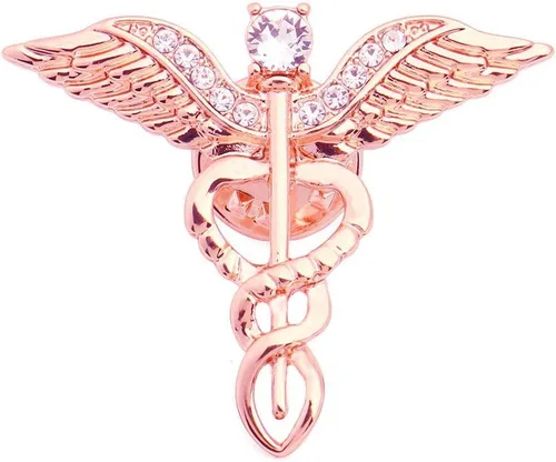 Símbolo médico Caduceus Estetoscopio RN Insignia de enfermería Broches de solapa para enfermera registrada Doctor Rod Of Asclepius Broche de
