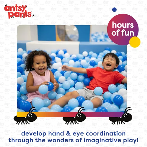Miniatura 2 de Antsy Pants 100 pelotas para hogueras, pozo de pelotas para niños pequeños de 1 a 3 años, materiales no tóxicos, bolsa de almacenamiento ligera