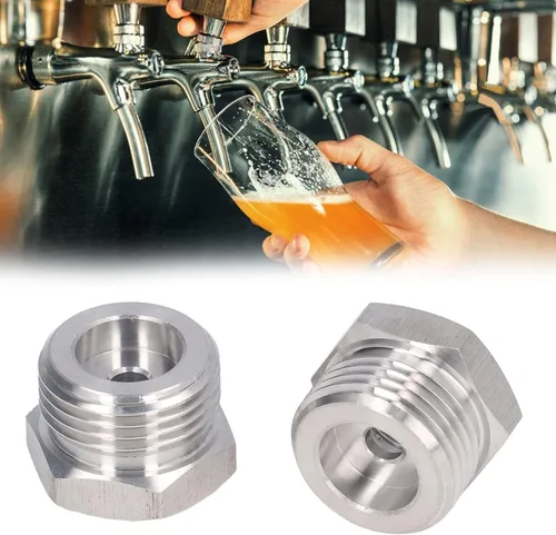 Miniatura 9 de Adaptador de barril de cerveza de 2 piezas, adaptador de grifo de cerveza de acero inoxidable, accesorios de barril de bloqueo de bola, conector