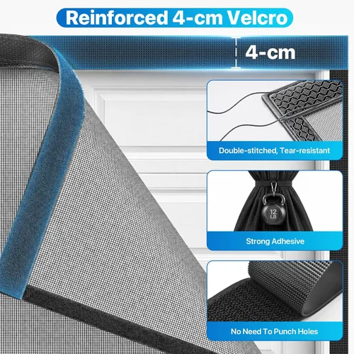 Miniatura 5 de Heavy Duty Garage Screen Door for 1 Car Garage Pull Down, LOVIGA 8×7FT Magnetic Fiberglass Garage Door Screen Garage Net Screen with Magnet