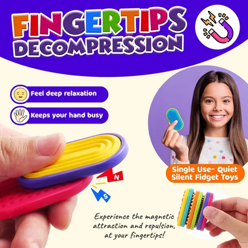 Miniatura 2 de Juguetes magnéticos sensoriales fidget para niños: Deslizadores magnéticos de silicona fidgets antiestrés para autismo, alivio de ansiedad, juguetes