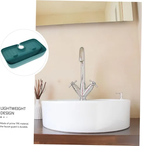 Miniatura 7 de Estante de almacenamiento para fregadero de cocina, tapete de prevención de salpicaduras de agua, organizador de drenaje para fregadero, fácil