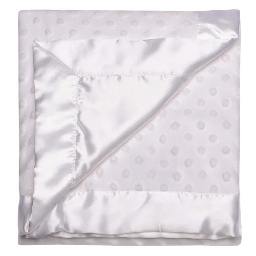 Miniatura 2 de Baby Starters Manta de puntos texturizados con ribete satinado, color blanco, 30 x 40 pulgadas Puntos blancos