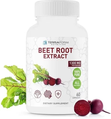 Miniatura 7 de Extracto de remolacha roja, 1300 mg por porción, suplemento de remolacha en polvo, 60 cápsulas, 1 mes, apto para veganos, fabricado en Estados Unidos