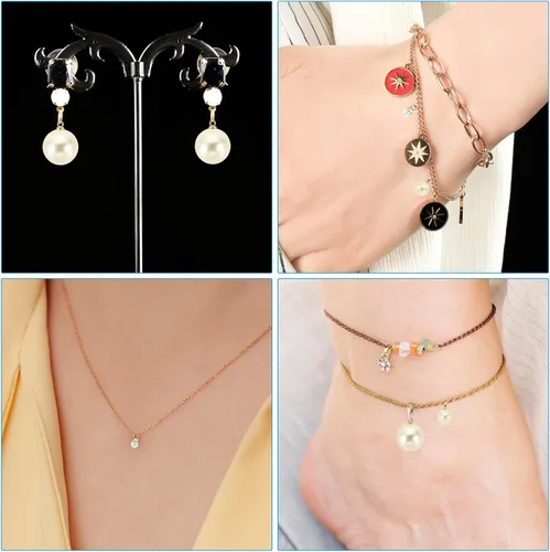Miniatura 6 de PATIKIL 150 cuentas de perlas de perlas de imitación de perlas colgantes de bricolaje para hacer joyas, pulseras, aretes, collar