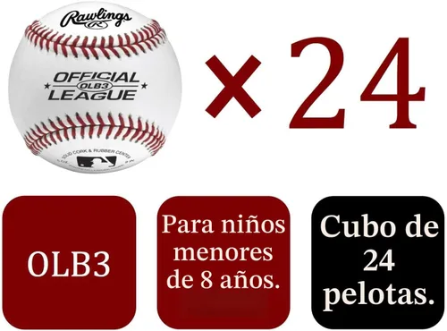 Miniatura 2 de Rawlings Pelotas de béisbol de uso recreativo de la liga oficial Para jóvenes/8U OLB3 Cúbeta 24