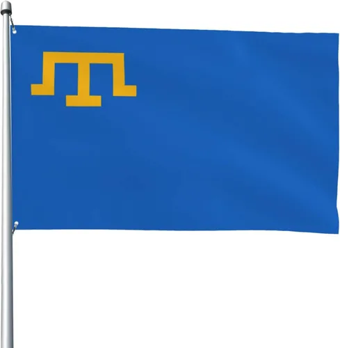 Bandera del pueblo tártaro de Crimea de 4 x 6 pies, poliéster duradero, divertido cartel decorativo para exteriores, banderas de patio para el