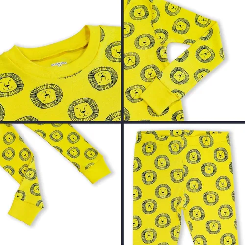 Miniatura 4 de Conjunto de pijama de algodón de 4 piezas para niños pequeños y niños