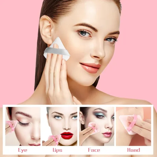 Miniatura 7 de Pimoys 15 piezas de polvo soplo cara triángulo maquillaje soplos para polvo suelto ajuste polvo base esponja belleza maquillaje herramienta