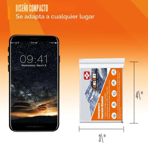 Miniatura 5 de ANLOKE Mantas de emergencia Mylar manta térmica (paquete de 10) de manta espacial gigantesca de 84 x 64 pulgadas, mantas de supervivencia