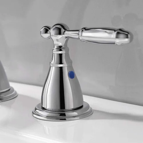 Miniatura 4 de Phiestina Grifo de baño cromado de 8 pulgadas y 3 agujeros con drenaje desplegable de metal, grifo de lavabo de baño sin Lesd, WF008-4-C Cromo