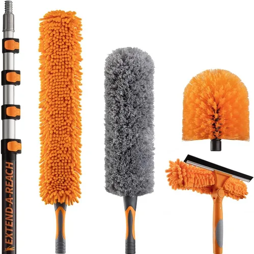 Miniatura 9 de Kit de plumero de alto alcance de 36 pies con poste de extensión de 5 a 30 pies/ Kit de limpieza de polvo de techo alto y ventana con poste