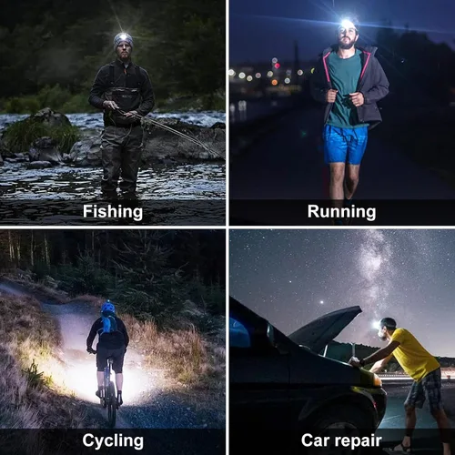 Miniatura 4 de TOPRATED Faro LED de alta potencia súper brillante con sensor de movimiento para adultos, foco impermeable recargable al aire libre, luz de caza